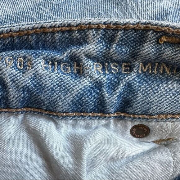 AE '90s High-Waisted Mini Skirt Light Wash Size 16 - Picture 8 of 9